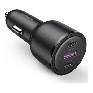 UGREEN Triple Port 2xUSB-C & 1xUSB-A (69W PD/QC4.0) | Super Fast Car Charger