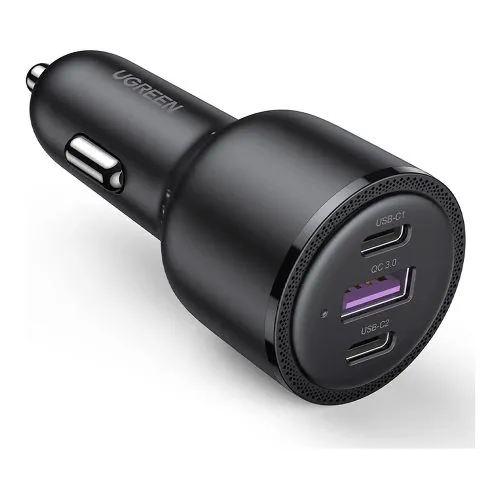 UGREEN Triple Port 2xUSB-C & 1xUSB-A (69W PD/QC4.0) | Super Fast Car Charger