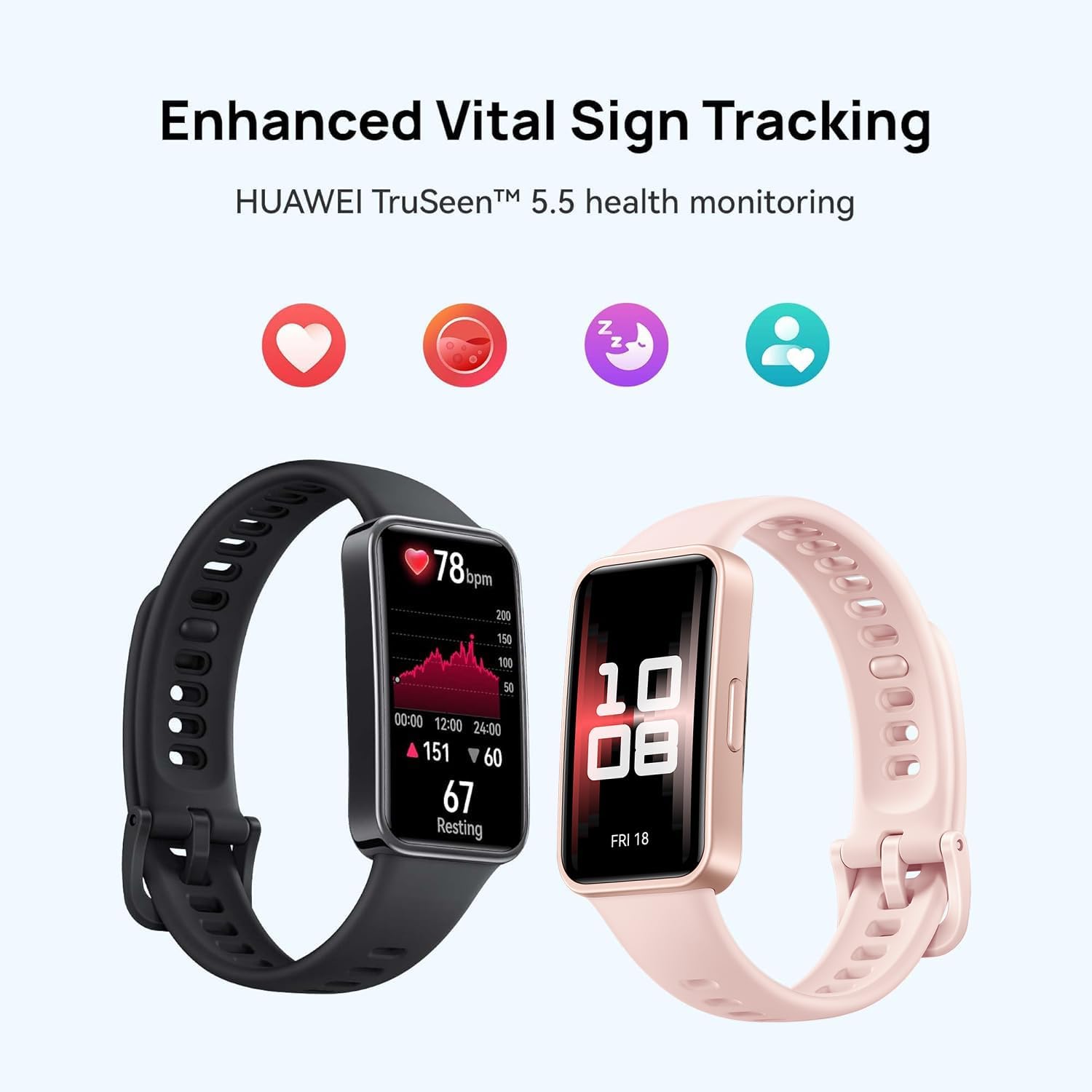 Huawei Band 9 (Comfortable All-Day Wearing, Sleep Tracking, Vital Sign Tracking Fast Charging & Durable Battery, Intelligent Brightness Adjustments, Compatible with Android & iOS) - Image 7