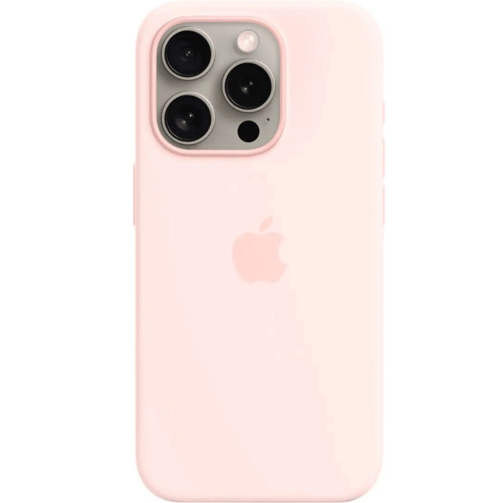 Apple - iPhone 15 Pro Silicone Case with MagSafe - Light Pink