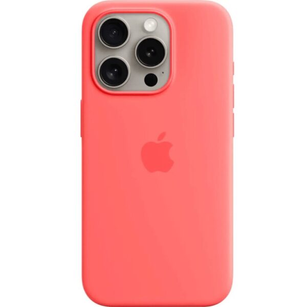 Apple - iPhone 15 Pro Silicone Case with MagSafe - Guava