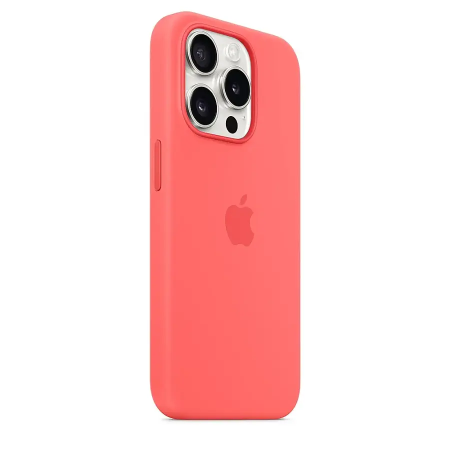 Apple - iPhone 15 Pro Silicone Case with MagSafe - Guava - Image 3