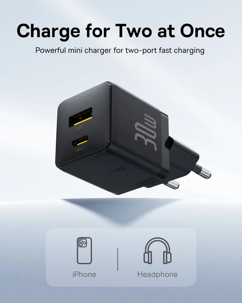 Baseus Palm 30W Fast Charger with Cable (Supports PD3.0, QC3.0, Smart Temperature Control with Cable Included) - Image 9