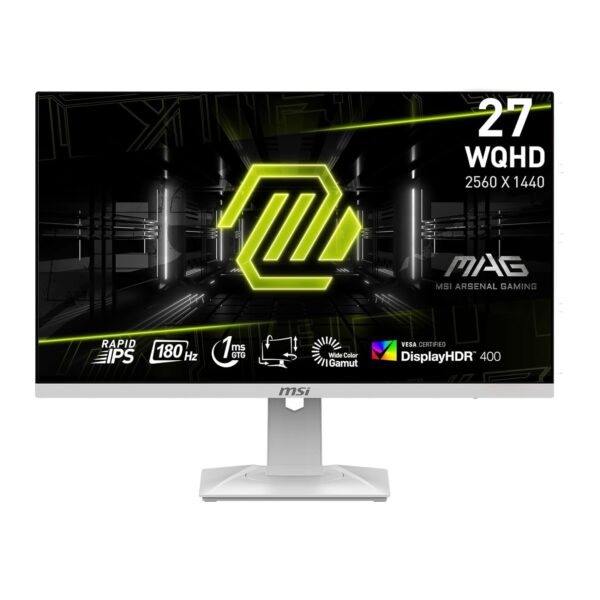 MSI MAG 274QRFW (White 27-inch WQHD Gaming Monitor, 180Hz, 1ms, VESA DisplayHDR 400)