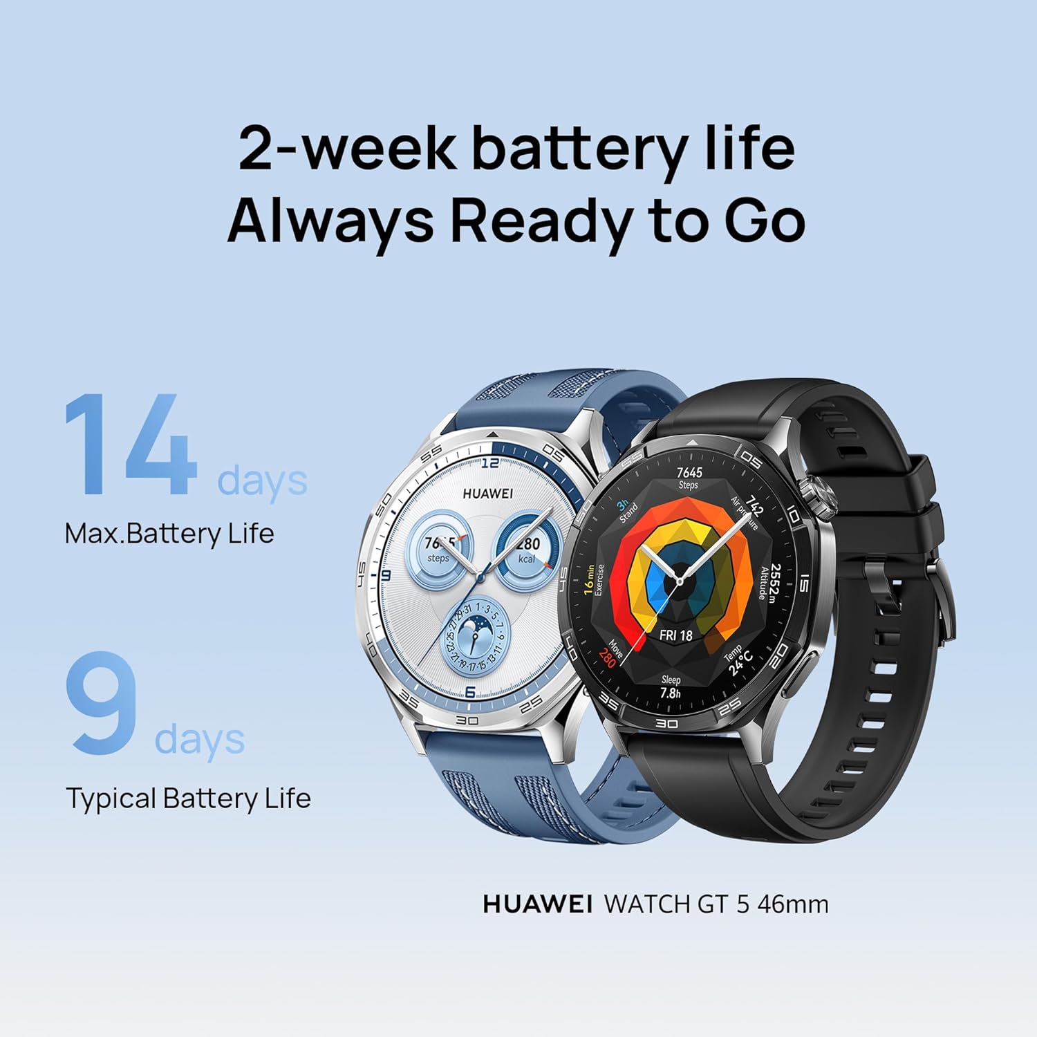 Huawei Watch GT5 (41/46mm Smartwatch, 14 Days Battery Life, Sharp Edged Design, Health Tracking, Compatible with Android & iOS) - Image 5