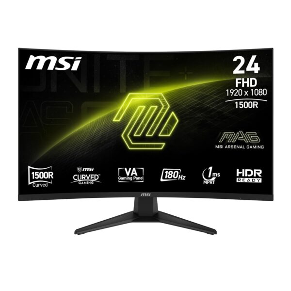 MSI MAG 244C (24-inch FullHD Curved Gaming Monitor, 1500R, VA, 180Hz, 1ms, HDR Ready)