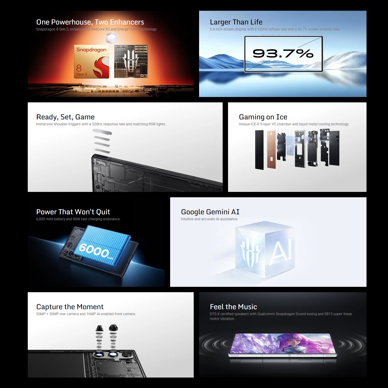 RedMagic 10 Air 12GB/256GB (Snapdragon 8 Gen 3, 120Hz Refresh Rate, 6000mAh Battery) - Image 2