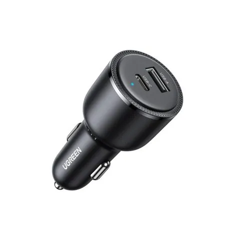 UGREEN Dual Port USB-C & USB-A (63W PD/QC3.0) | Super Fast Car Charger