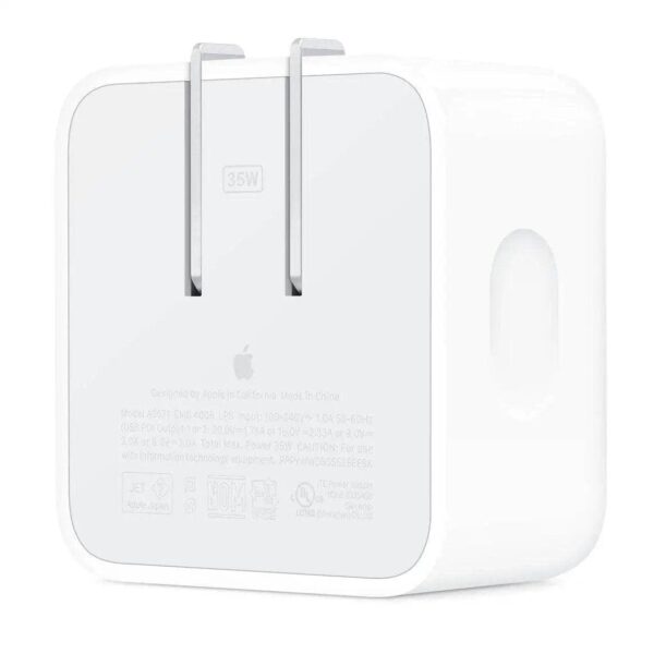 Apple Dual USB-C Port 35W Compact Power Adapter 2 PIN  - White (MNWM3)