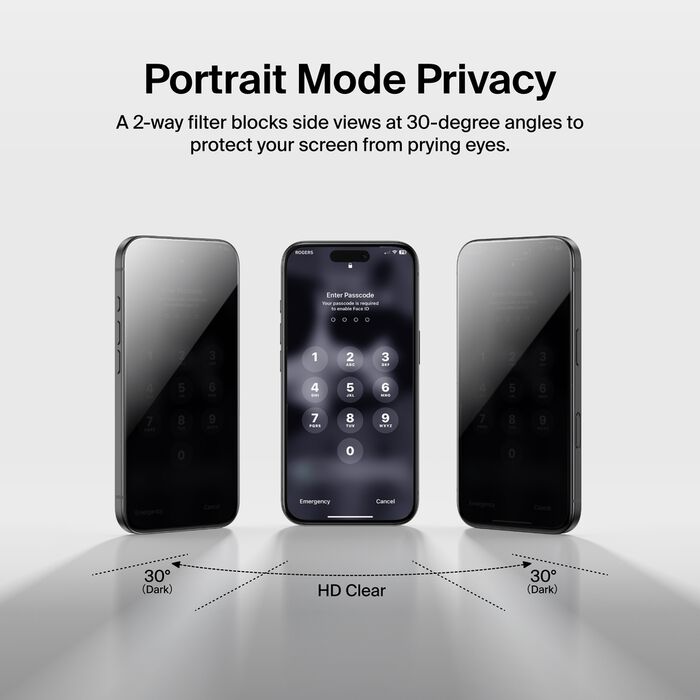 Belkin InvisiGlass Privacy Filter Screen Protector for iPhone 17 Pro (With Easy Align Tray) - Image 7