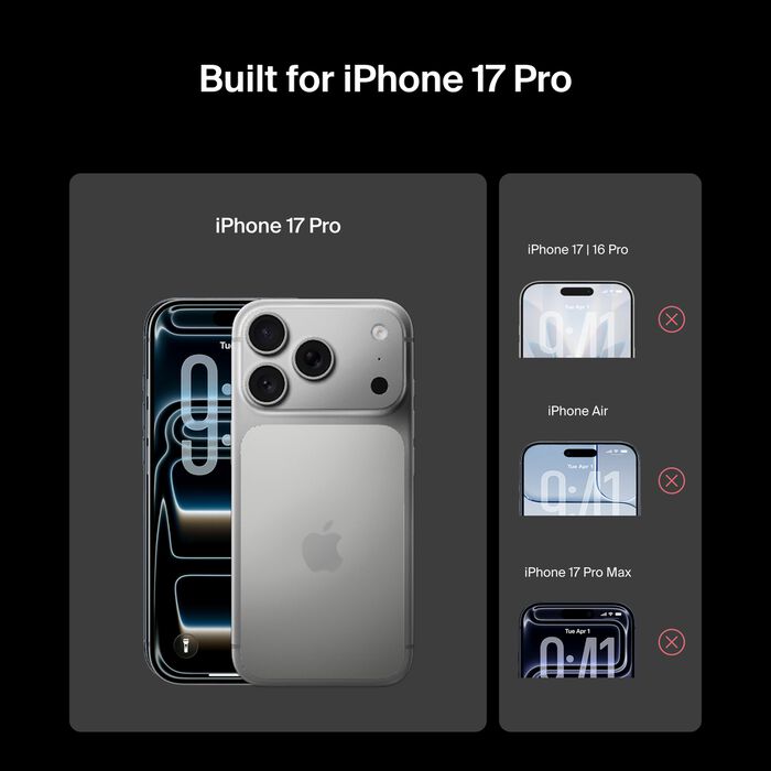 Belkin InvisiGlass Privacy Filter Screen Protector for iPhone 17 Pro (With Easy Align Tray) - Image 2