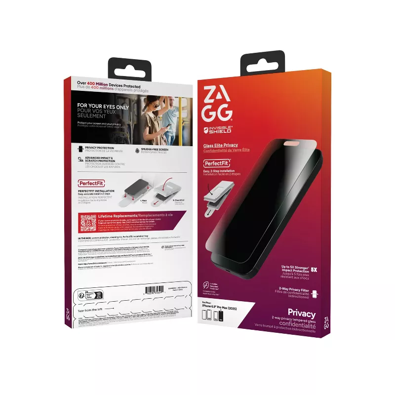 Zagg Glass Elite Privacy with Perfect Fit Tray | Apple iPhone 17 Pro Screen Protector - Image 2