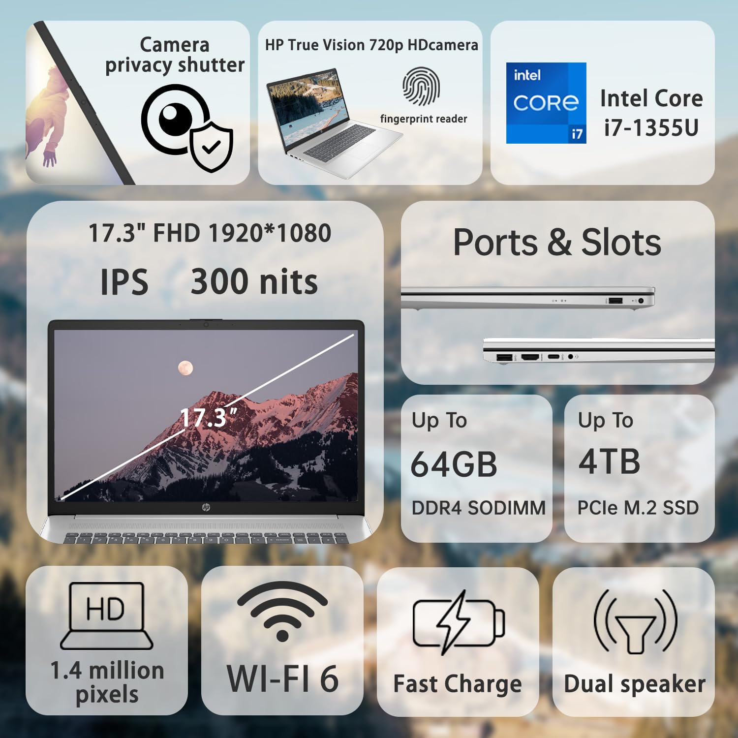 HP PAVILION 15T-EG300 78G39AV (CORE I7-1355U, 256GB NVME/16GB DDR4, 15.6" FHD, INTEL IRIS XE, WIN 11 / NATURAL SILVER / BACKLIT) - Image 5