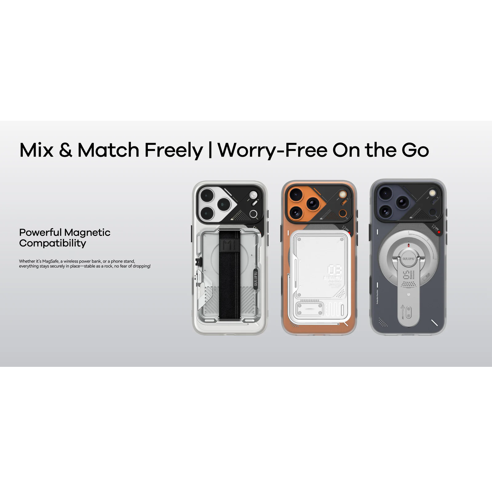 AULUMU Frosted Case for Apple iPhone 17 Pro - Gray (Cooling Tech, Color Changing Sensor, Glow in The Dark) - Image 3