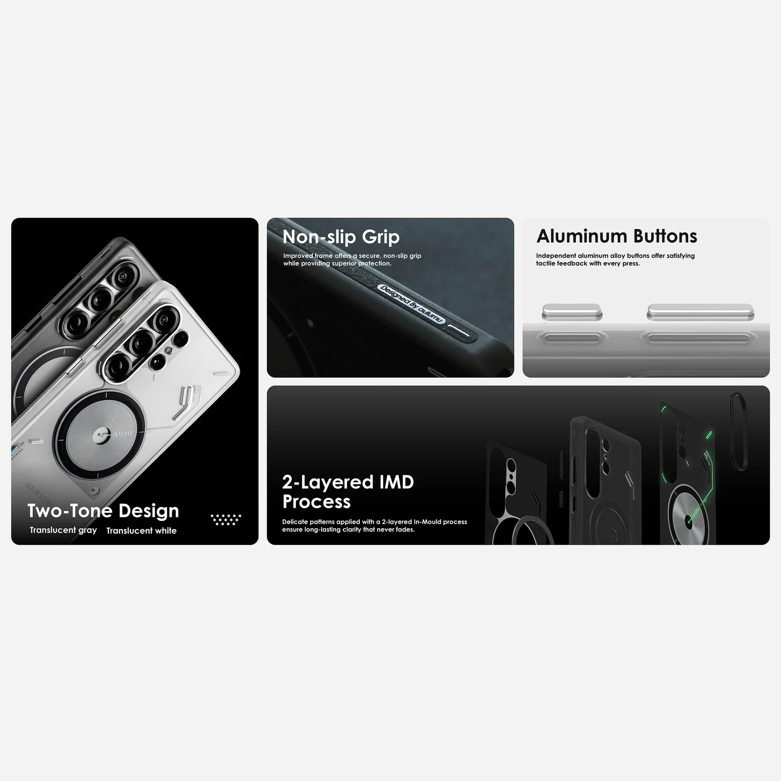 AULUMU Frosted Case for Samsung Galaxy S25 Ultra (Cooling Tech, Color Changing Sensor, Glow in The Dark) - Image 4