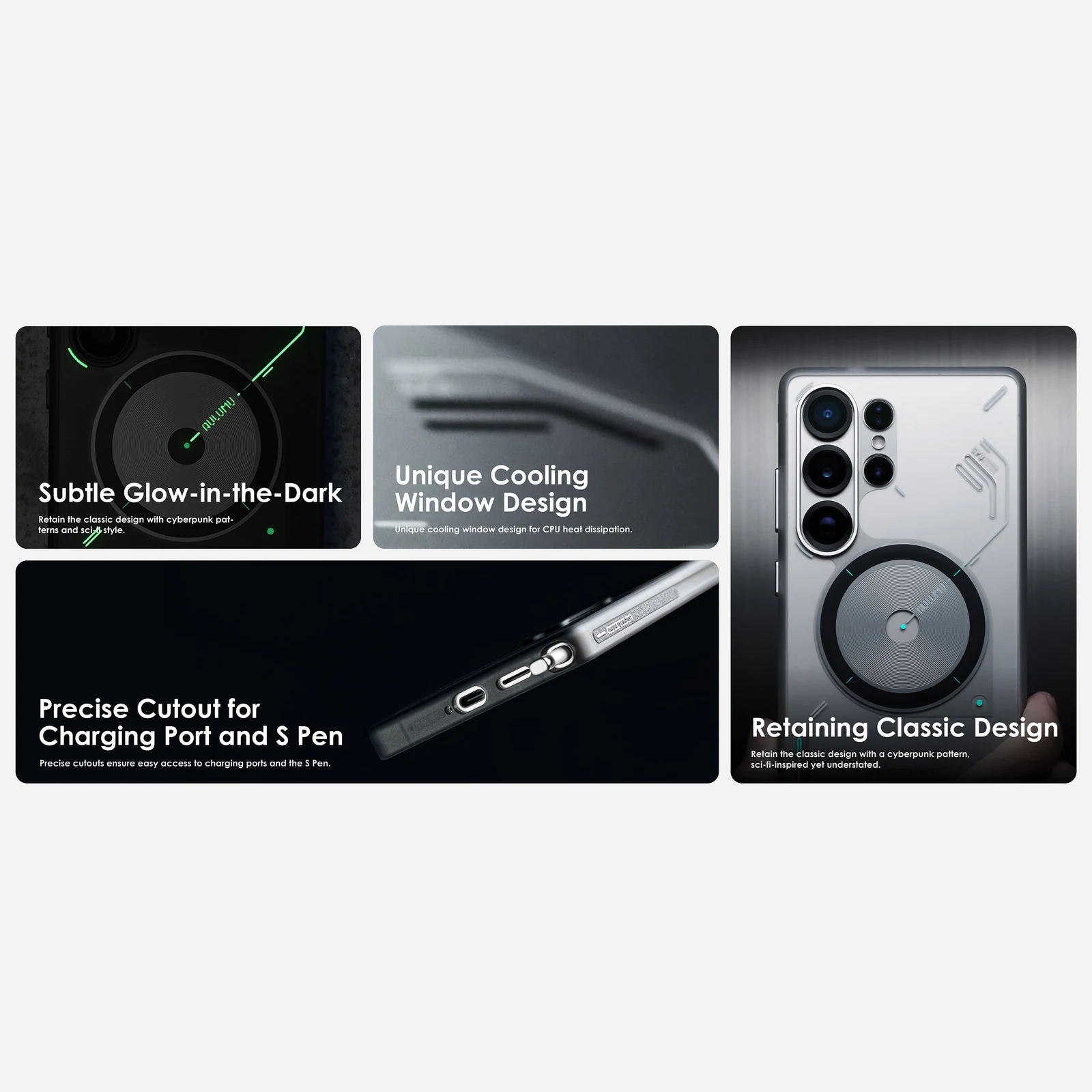 AULUMU Frosted Case for Samsung Galaxy S25 Ultra (Cooling Tech, Color Changing Sensor, Glow in The Dark) - Image 6